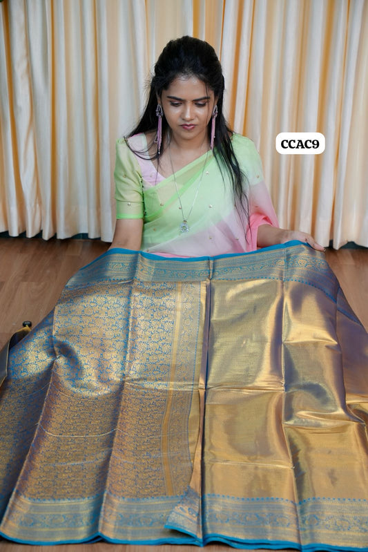 Kanchi Semi silk sarees with Aari blouse 🥳