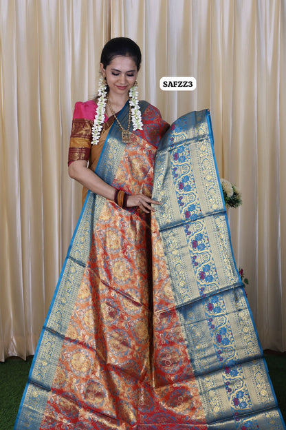 Kanchi inspired semi silk saree sold❌