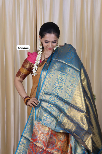 Kanchi inspired semi silk saree sold❌