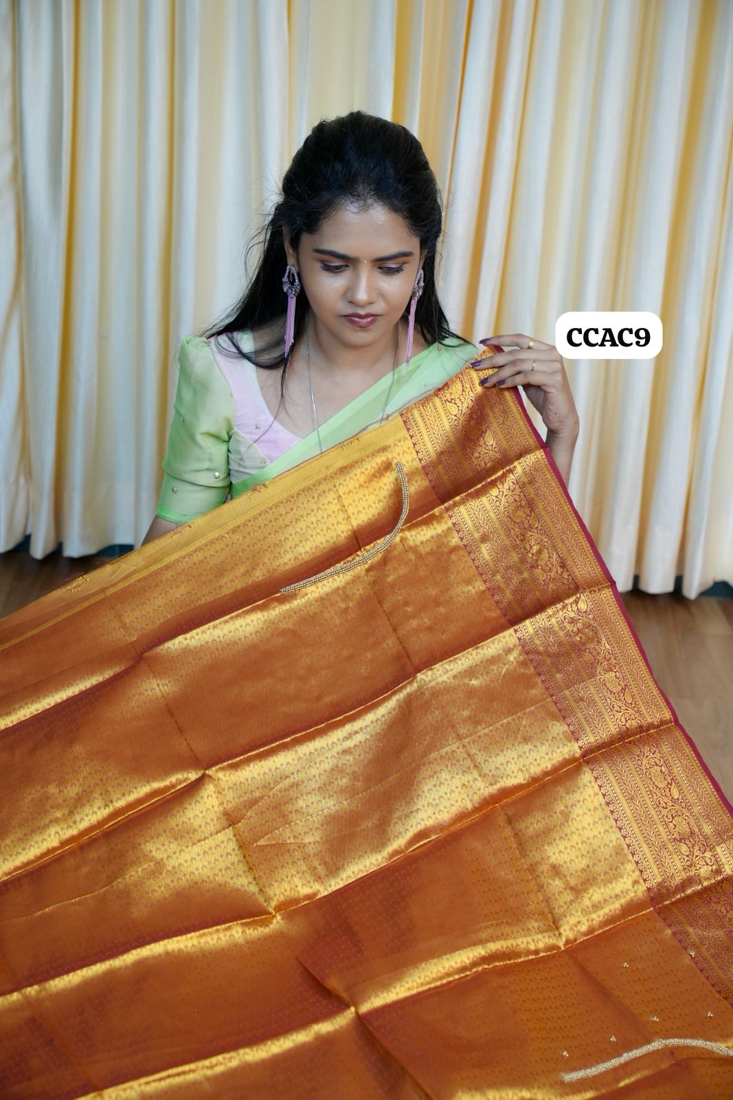 Kanchi Semi silk sarees with aari blouse 🥳