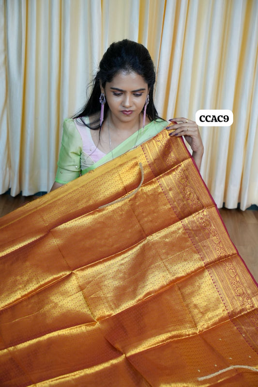 Kanchi Semi silk sarees with aari blouse 🥳