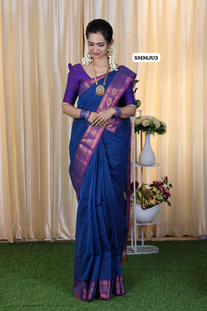 Chettinadu Kanchi cotton saree with buttas ❌