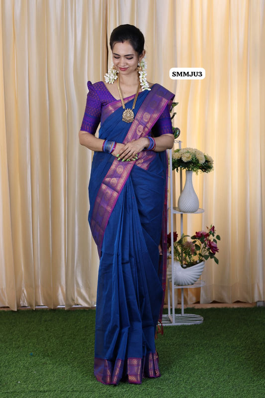 Chettinadu Kanchi cotton saree with buttas ❌