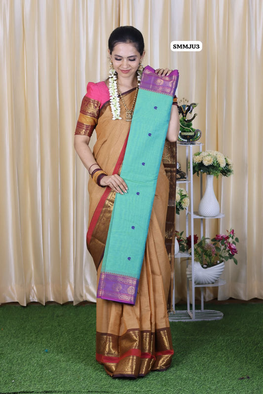 Chettinadu Kanchi cotton saree with buttas❌