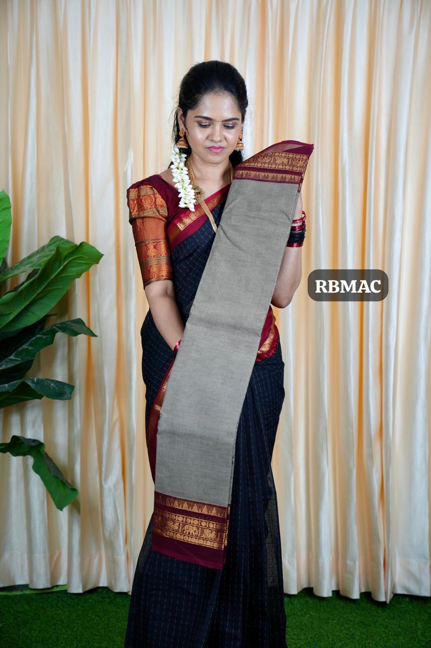 Kanchi cotton without blouse sold❌