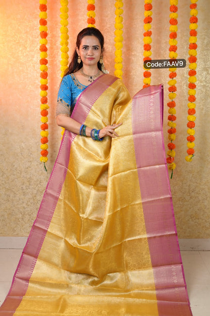 Golden Tissue silk saree😍🥳