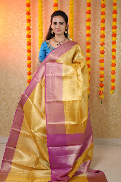 Golden Tissue silk saree😍🥳