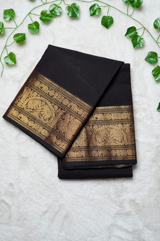 Kanchi cotton sarees🥰😎📚(dark chocolate brown)