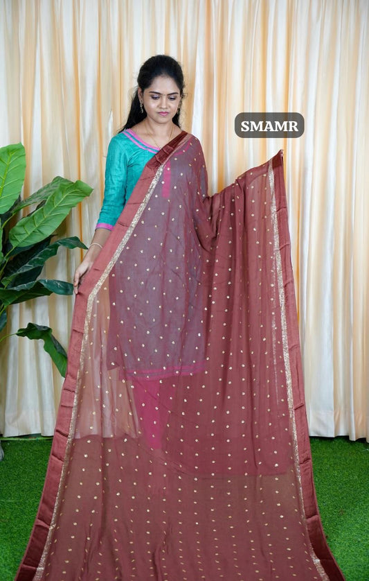 Pure georgette sarees with chumky works.🥳
