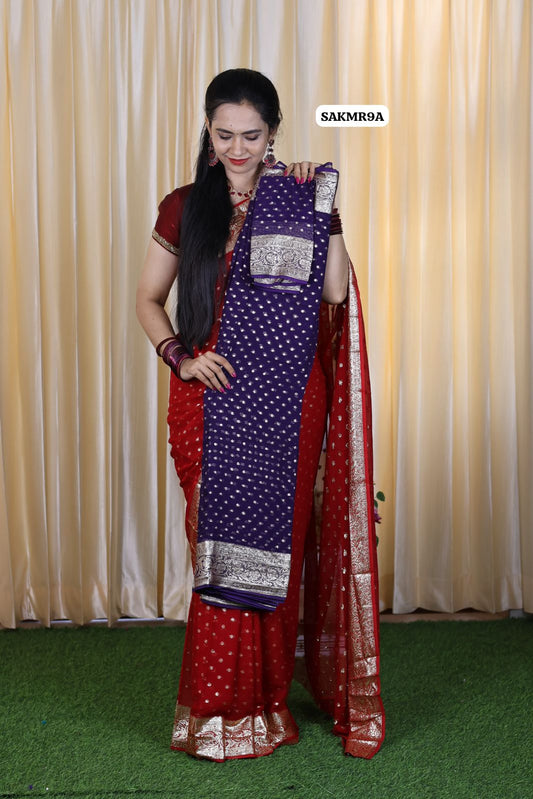 Viscose georgette saree with running blouse 🥳