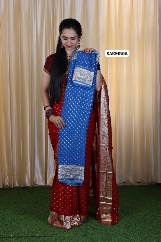 Aadi offer 🌹Viscose georgette saree with running blouse😍