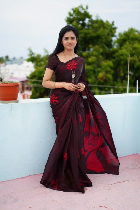 Space Silk With Rose Flower Design 🥳
