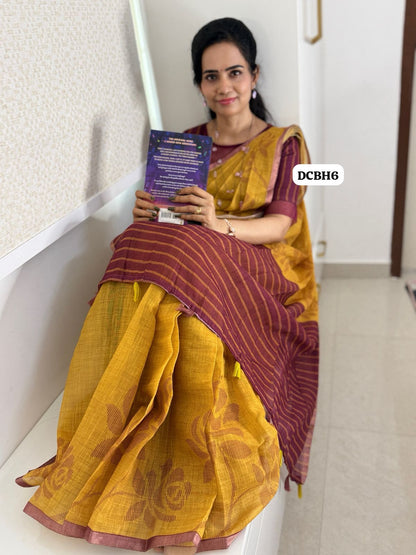 Linen cotton saree-Prebook😍😎⏰📚