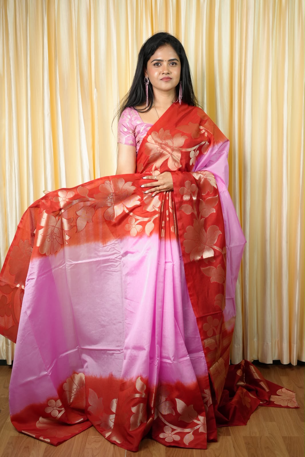 Semi Katan silk saree🥳