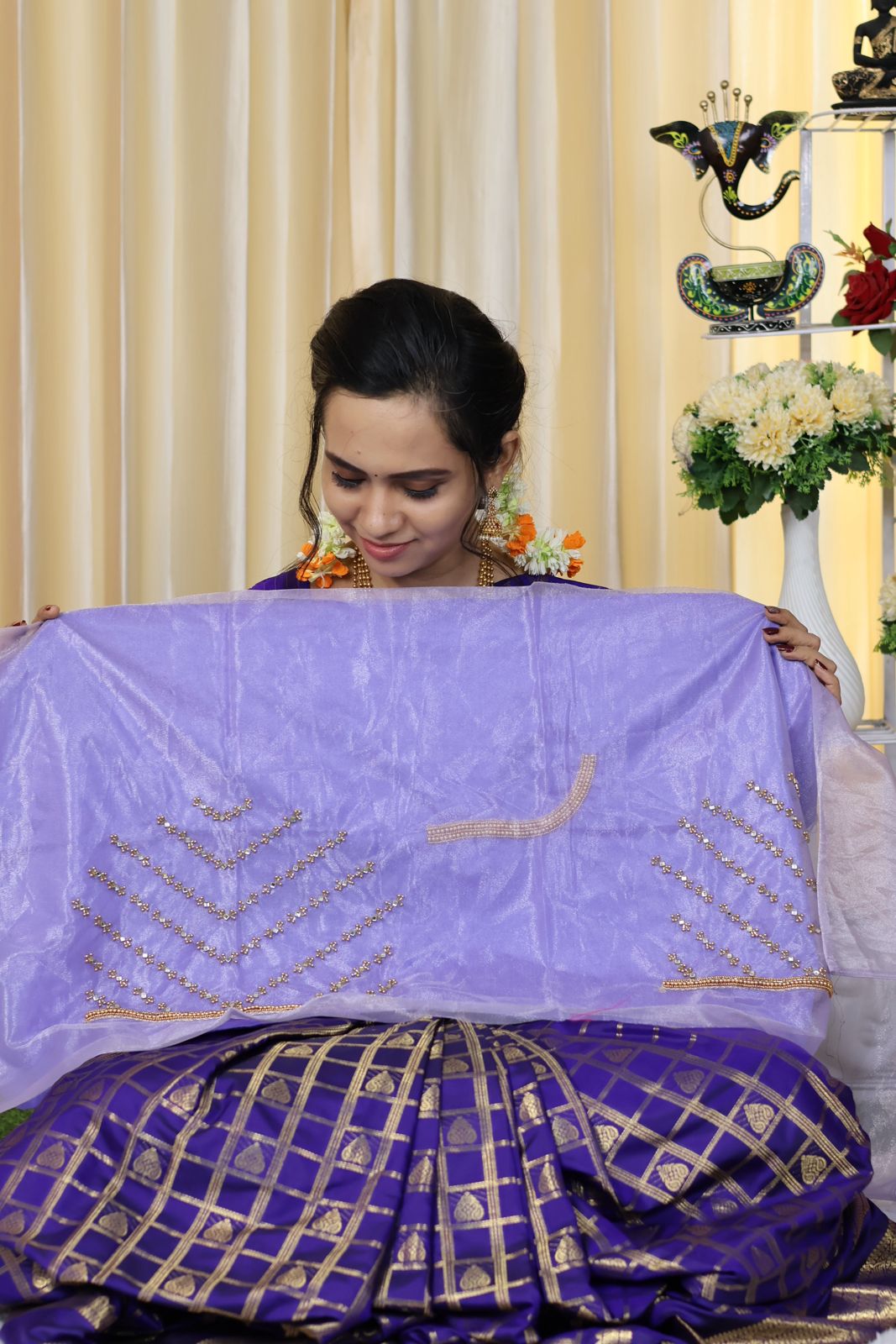 Premium quality net work aari blouse (Unstitched)😍😎