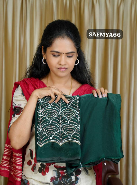 Space silk saree with workBlouse🥰😎
