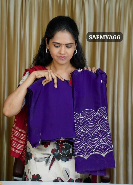 Space silk saree with workBlouse🥰😎