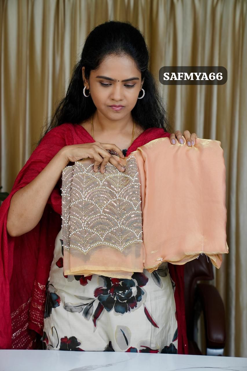 Space silk saree with workBlouse🥰😎