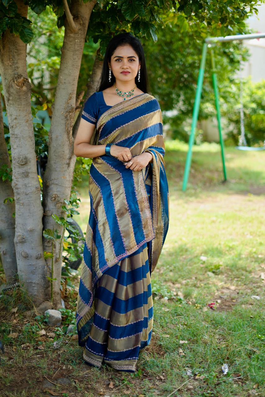 Space silk saree🥰😎📚