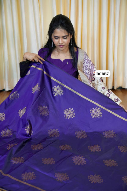 Kolam design saree  blue colour-Prebook🥰😎📚