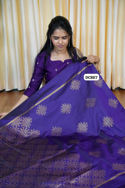 Kolam design saree  blue colour-Prebook🥰😎📚