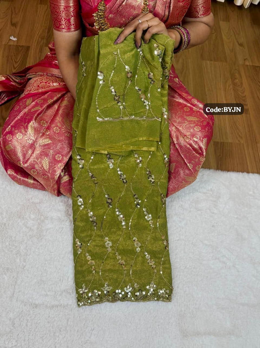 Designer saree with sequins work🥰😎