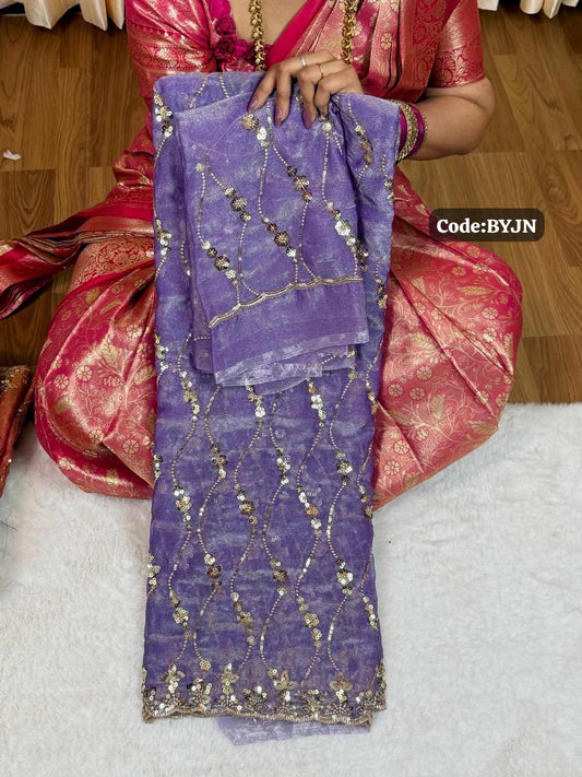 Designer saree with sequins work😍😎