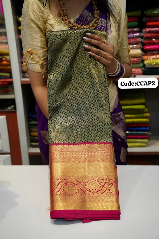 Premium Kanchi Silk Saree 🌈offer