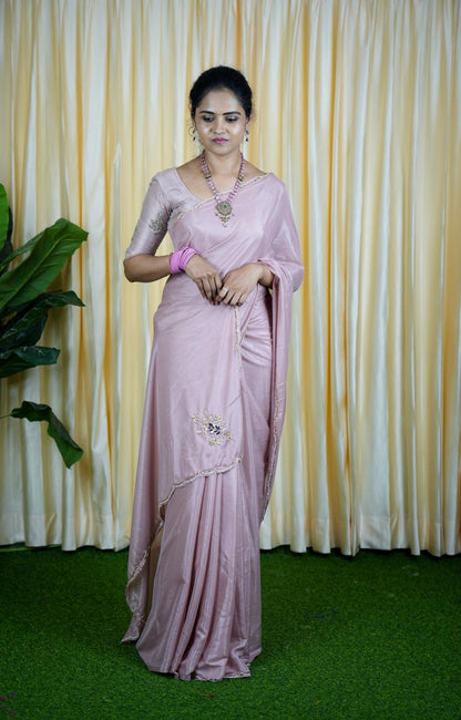 Shimmer sarees with beeds🥳