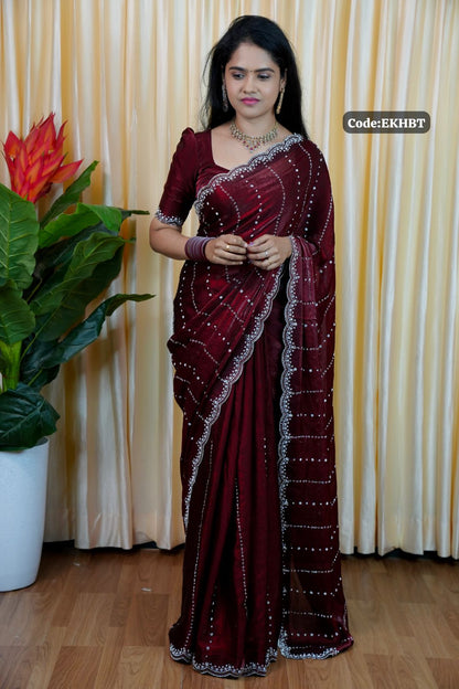 premium space silk with real. Jarkhan diamond work 🥳