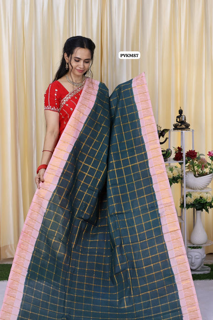 Premium quality 120 count Pavithra kattam sungudi cotton saree with contrast blouse 😍😎