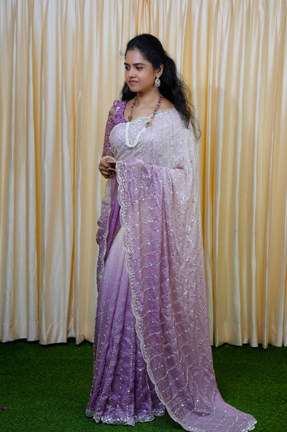 Heavy premium space silk sarees with katdana beads work prebook🥳