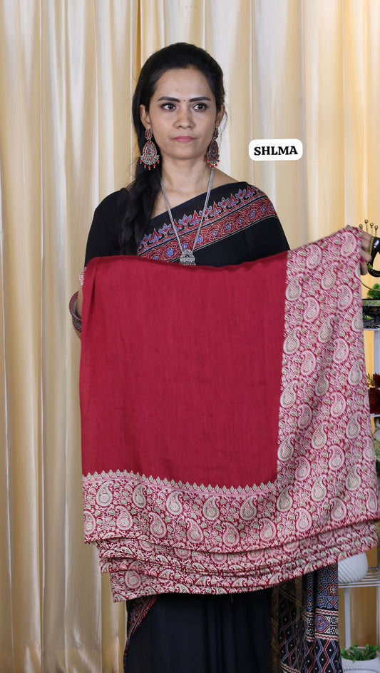 Modal silk saree with Ajrakh print🤗