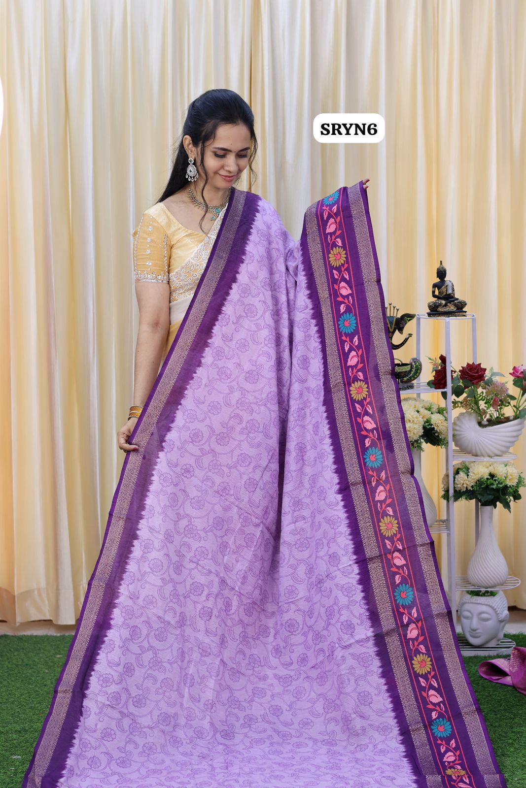 Semi Tussar mixed designer saree with attractive colour border and blouse😍Ⓜ️