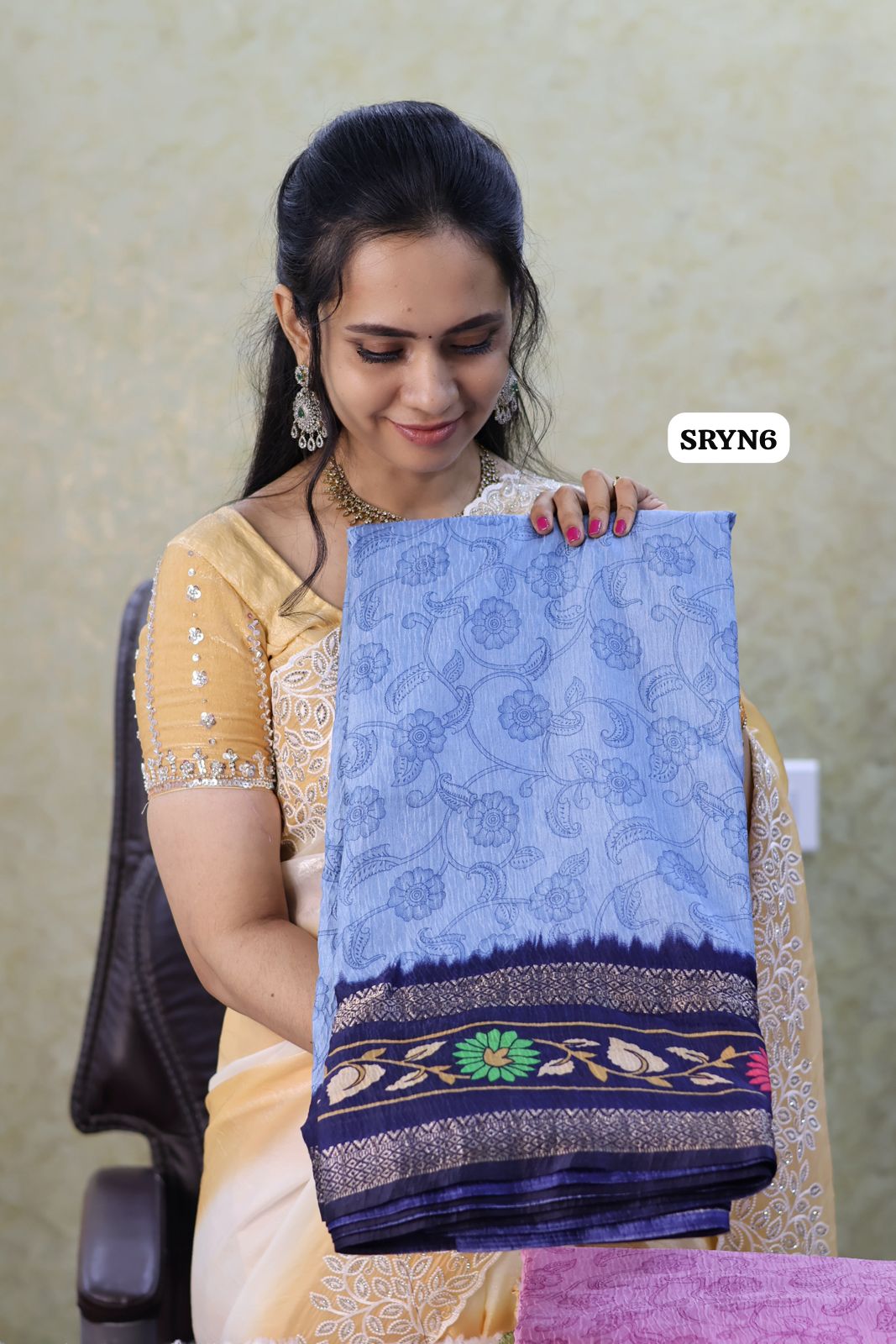 Semi Tussar mixed designer saree with attractive colour border and blouse😍Ⓜ️