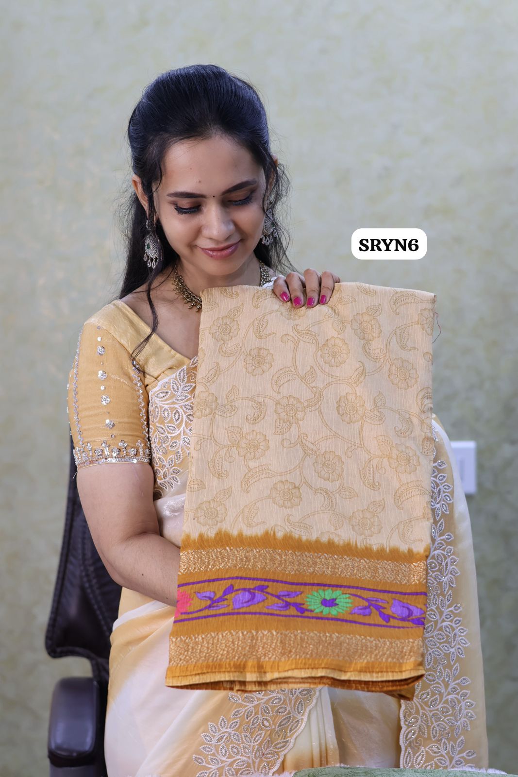 Semi Tussar mixed designer saree with attractive colour border and blouse😍Ⓜ️