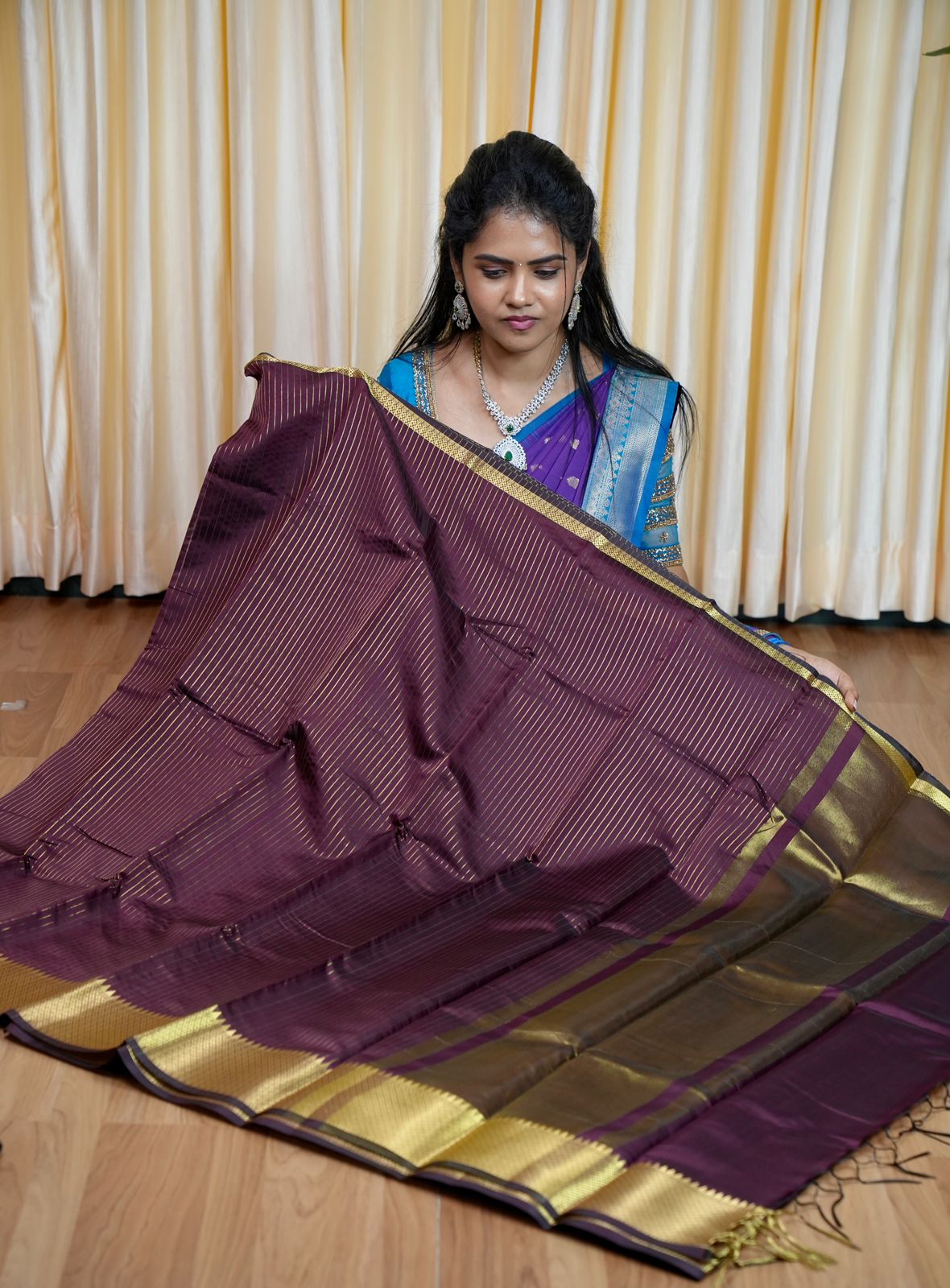 Semi silk saree with vairaoosi pattern🥰😎📚