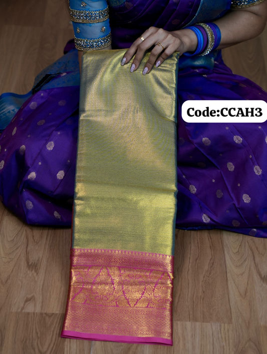 Kanchi semi silk saree with running contrast blouse 🥰🥳✅