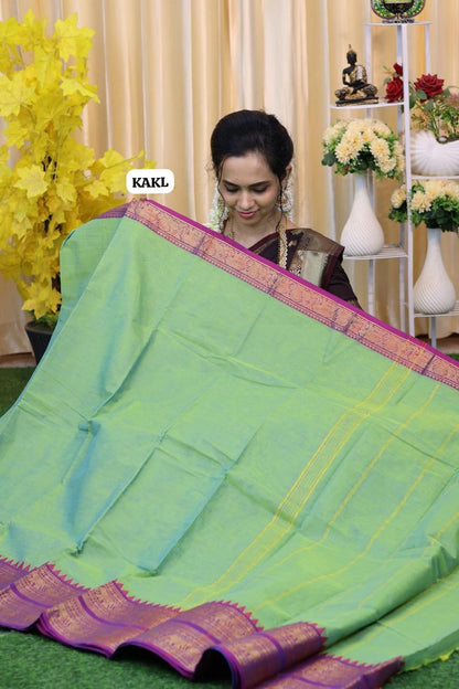 Premium Kanchi cotton saree along 🎁