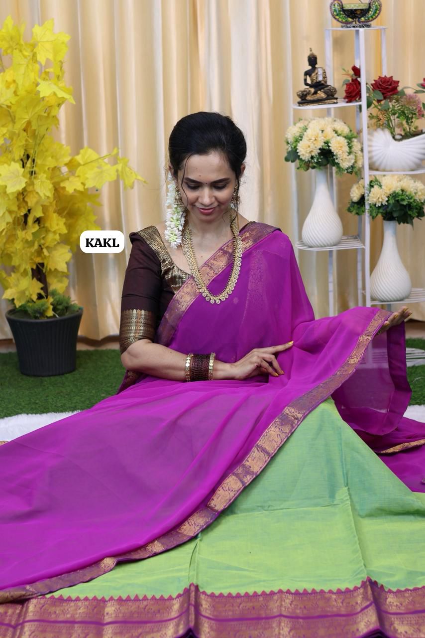 Premium Kanchi Half Saree unstitched 🥰😎📚