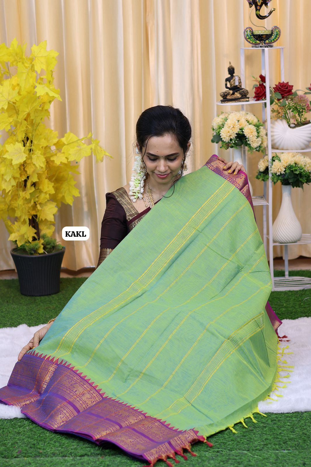 Premium Kanchi cotton saree along 🎁