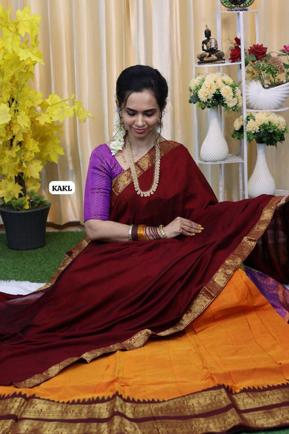 Premium Kanchi Half Saree unstitched Slight border change🌈🥰😎