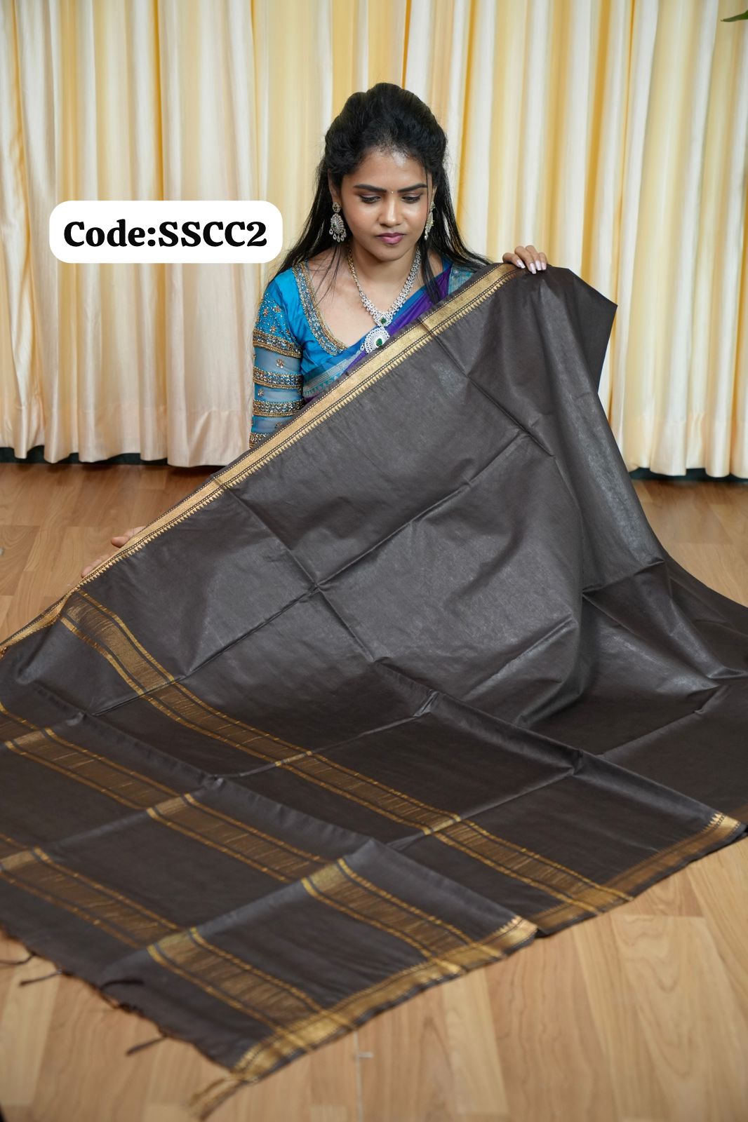 Semi Tussar silk saree🥰😎📚(brown )
