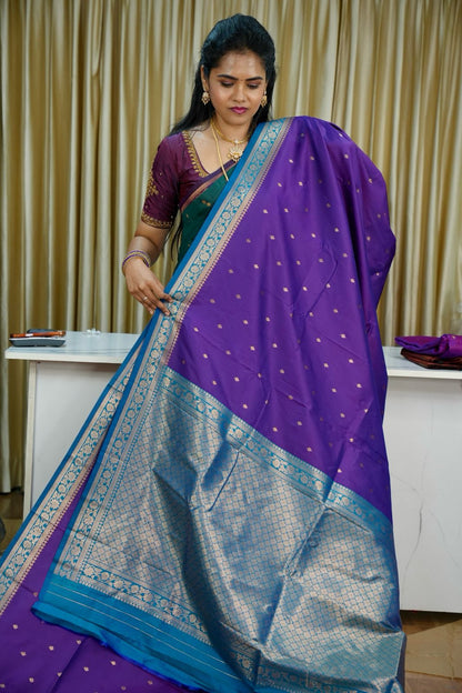 Kanchi semi silk saree🥰😎🌈📚
