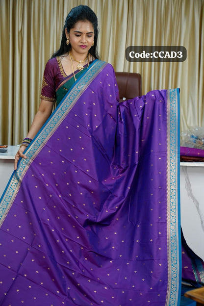 Kanchi semi silk saree🥰😎🌈📚