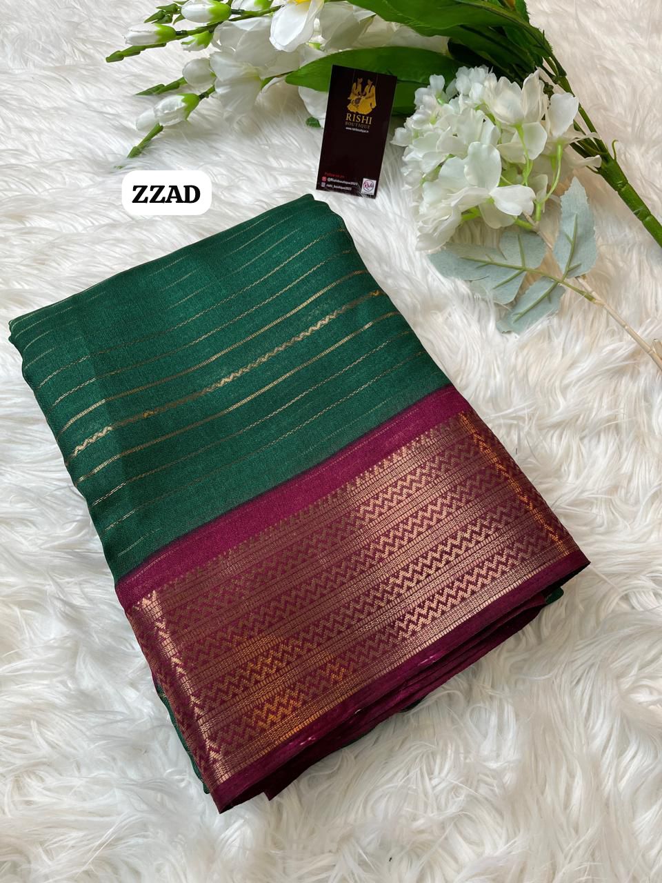 Launching new Moss gold zari weaving lining dual colour shade saree with jaquard weaving border 
🥳