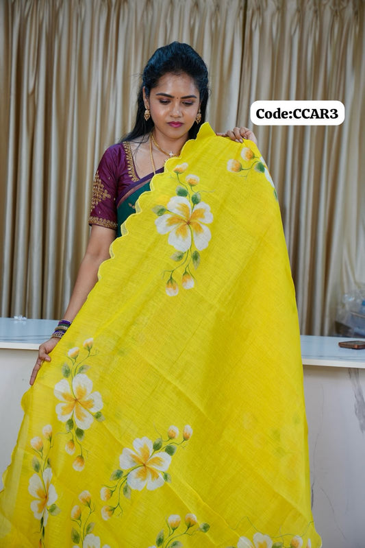 Linen cotton saree🥰🥳✅