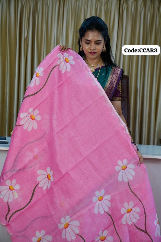 Linen cotton saree🥰🥳✅