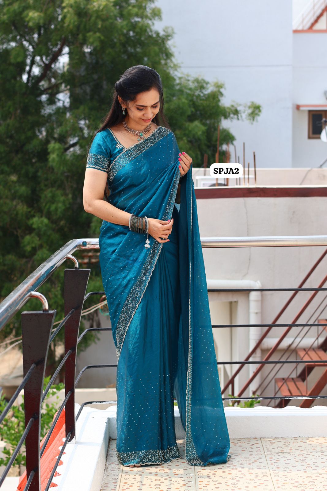 Premium space silk sarees with real jarkhan diamond work..🥳