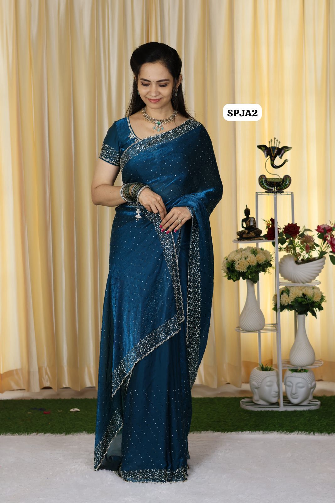 Premium space silk sarees with real jarkhan diamond work..🥳